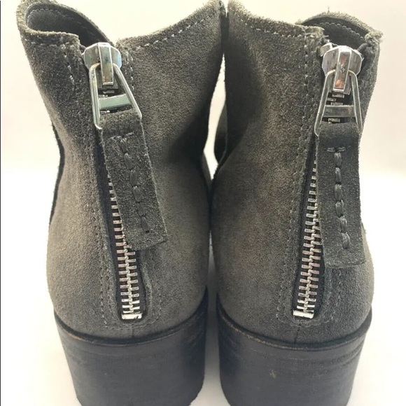 Womens Dolce Vita Size 8.5 Tucker Ankle Boots Booties Back Zip Gray Suede EUC - Picture 6 of 8